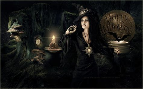 Creepy halloween gothic witch